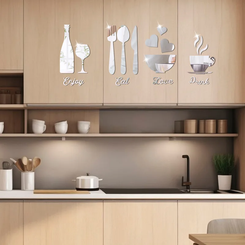 Kitchen Wall Stickers 4style for Home Decoration Restaurant Refrigerator