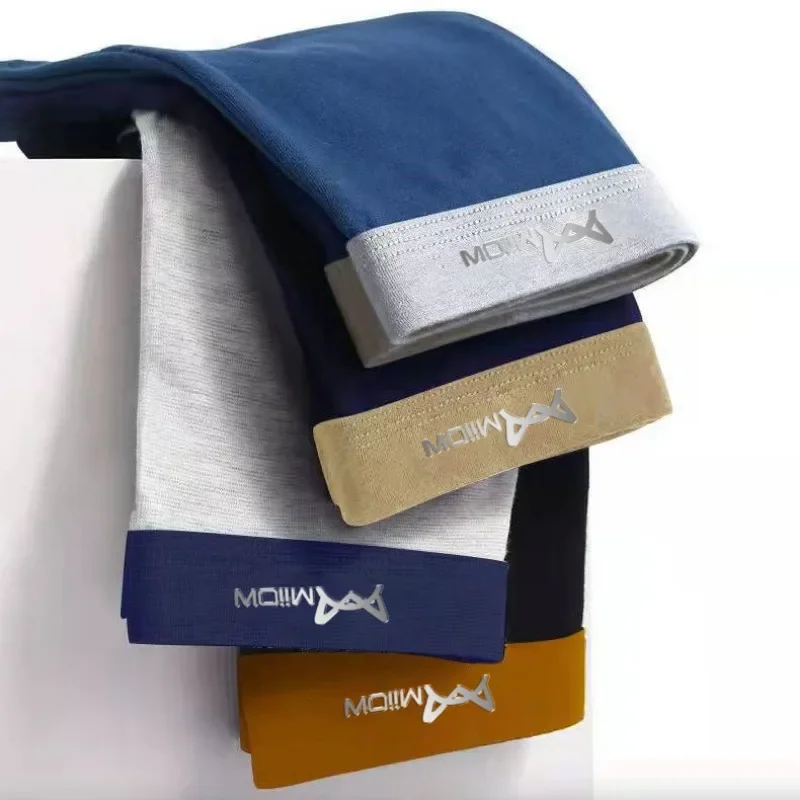 2024 New Men's Panties  Adult Underwear Cotton Boxer Panties Large Size Mid-rise Breathable Boxers Plaid Briefs Underpants