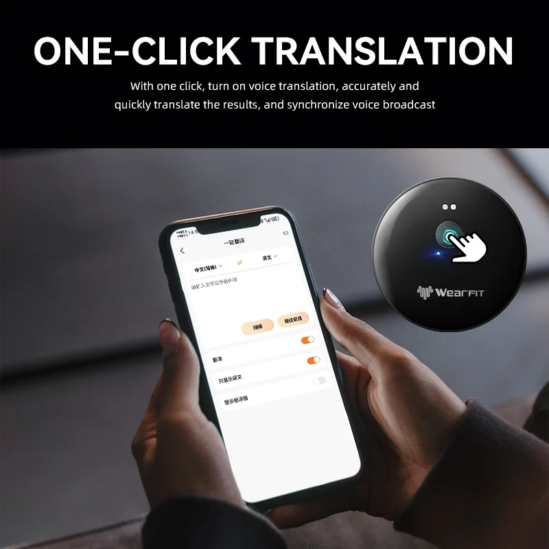 AI 102 Smart AI Phone Assistant Language Voice Translator Bluetooth Portable Audio Photo Recognition Translation