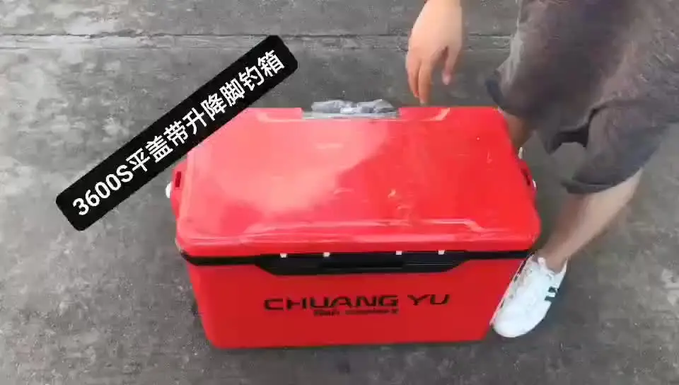 cooler folds out like tackle box 36L Fishing Ice Box Tackle Box Outdoor Trolley Case Flat Cover Adult Fishing  Seating Cooler Box Tool Boxes With Wheels 낚시아이스박스