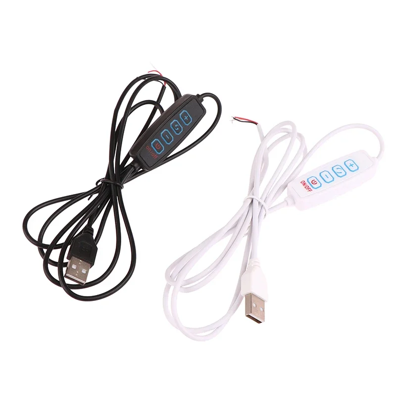 1PC 1.5M USB 5V LED Tri-color Dimming Switch Cable Dimmer 4Key Double White Controller 2CH for Low Voltage LED CCT Bicolor Light