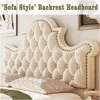 Queen Size LED Bed Frame, Queen with 58" Tall Tufted Headboard, Sturdy and Noiseless, Cream Bed Frame, Queen Bed Frame 3