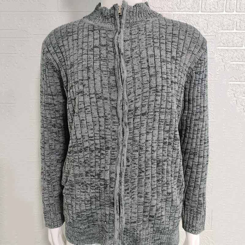Men's Cardigan Sweater Autumn And Winter New Slim Turtleneck Zipper Design Casual Large Size Sweater