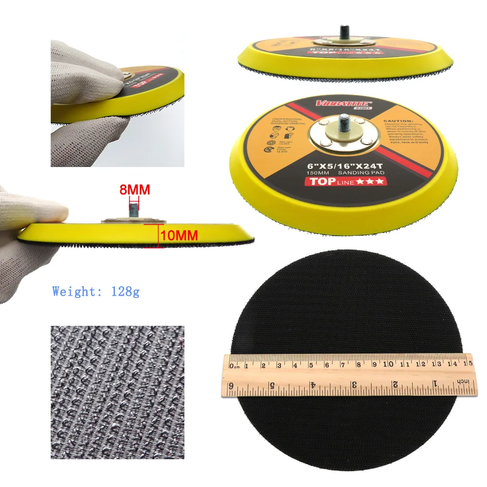 Pad Per Levigatrice Orbitale Doppia Azione 150mm - Foto 4