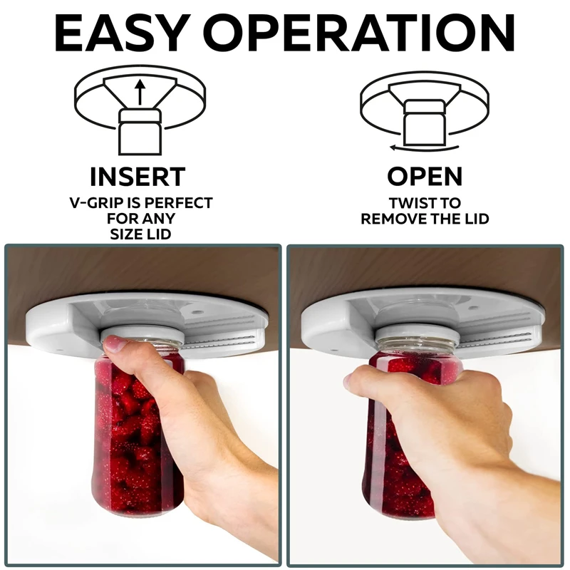 The Grip Jar Opener, Under Cabinet, Lid Opener