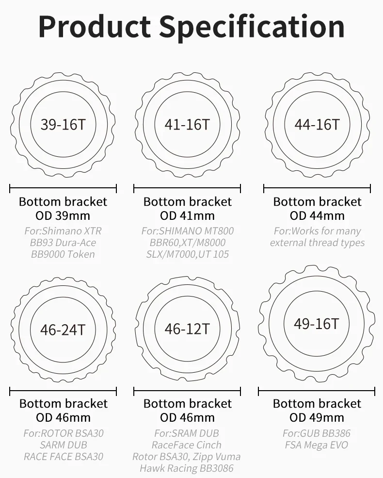 Description Picture 5 of itemBottom Bracket Wrench MTB Tools Bicycle Repair Tools For SRAM DUB BSA30 T47 For Shimano XTR BB93 MT800 BBR60 BB9000