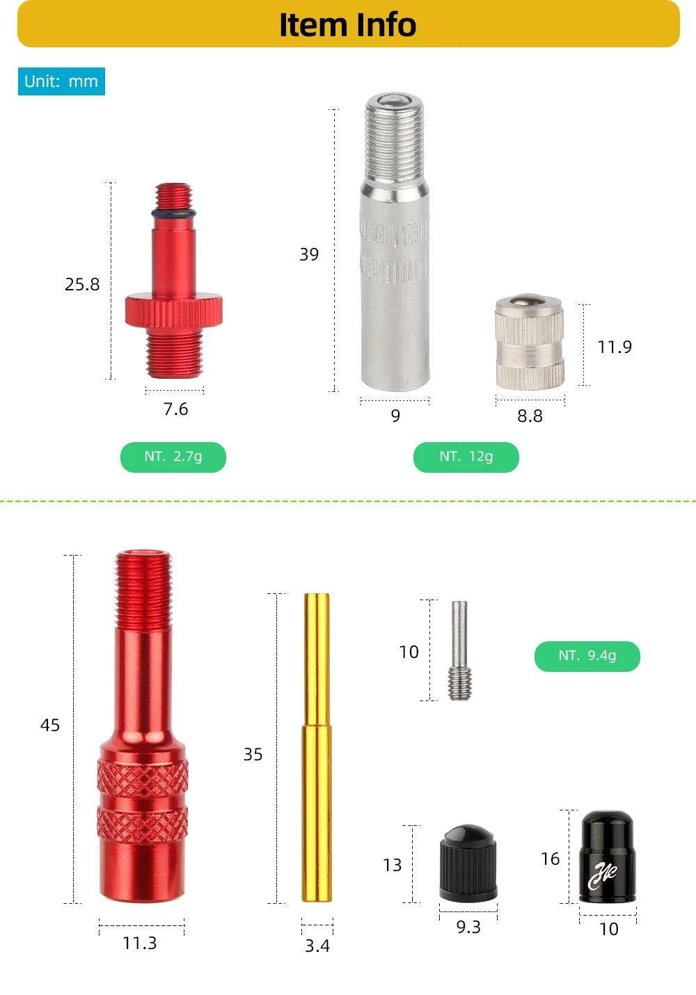 8V1 Gewinde 5V1 Gewinde AV Düse Inflation Aluminium Legierung Adapter W/4 Ersatz O-ringe Passt MTB straße Fahrrad IFP Typ Düse – Detail 2