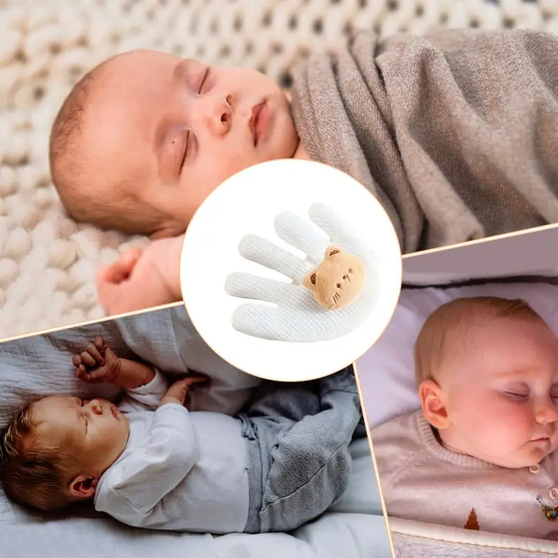 Soothing Pillow Hand Shaped Bear Charm Aid Toddler Sleeping Palm Automatic Anti-bloating Anti-Startle Electric Red Bean Filling baby pillow,baby safety pillow,baby sleep aid