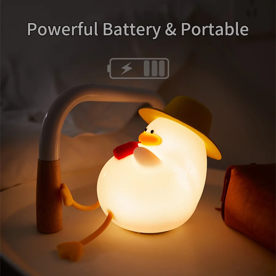 Silicone Duck Night Light USB Rechargeable for Kids