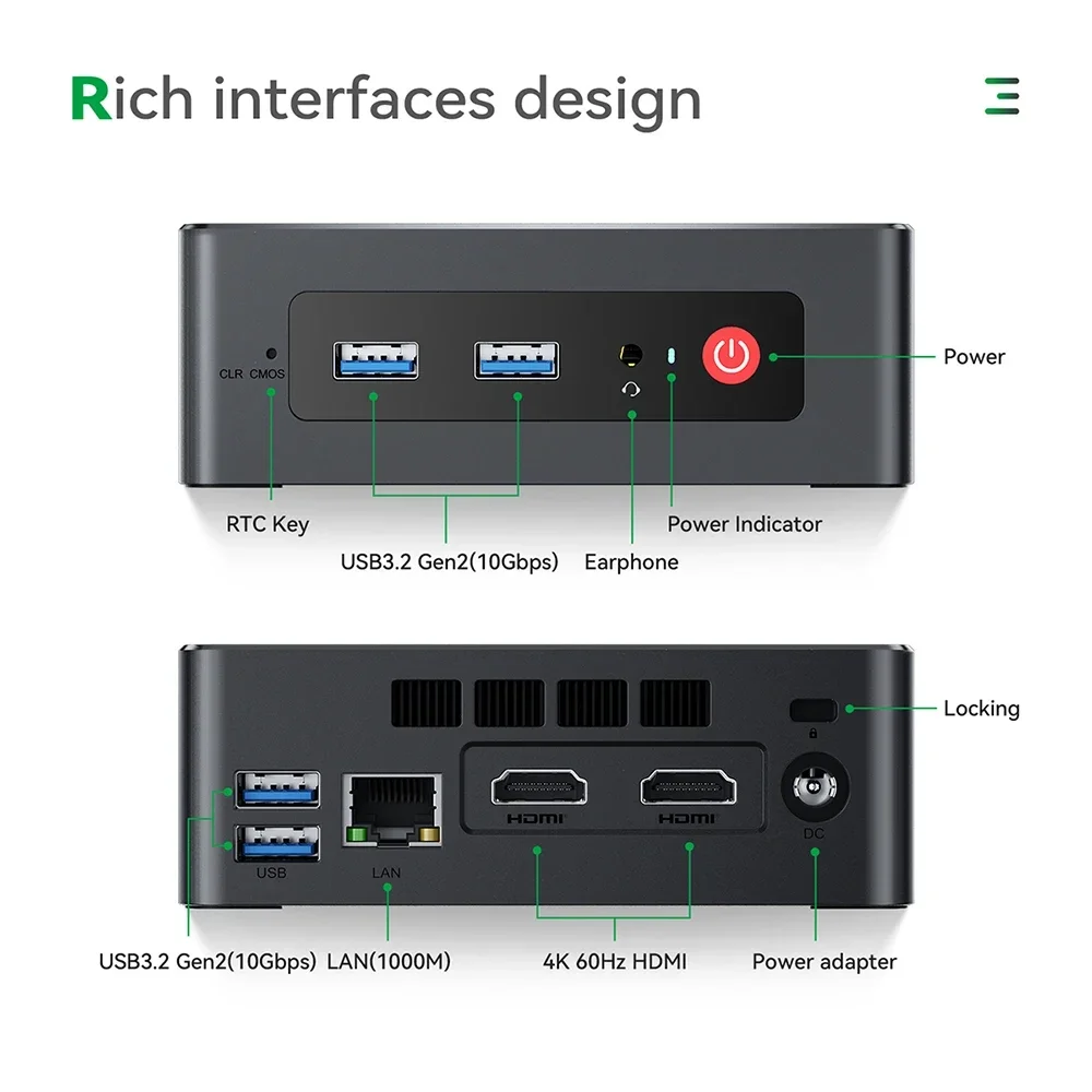 ミニPC TRIGKEY G4 N100 TRIGKEY GREEN G4 N100 Mini PC 16 GB DDR4 500 GB SSD Windows