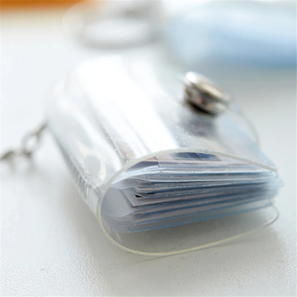 Photography Transparent 1 Inch 16 Pockets Card Stock Photos Holder Keychain Binders Albums Photo Card Holder Mini Photo Album