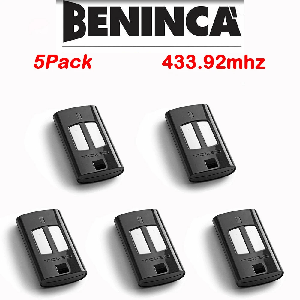 5PCS BENINCA TO.GO WV Garage Gate Remote Control 433.92Mhz Rolling Code Beninca TO.GO 2WV Garage Door Opener samsung tv phone remote