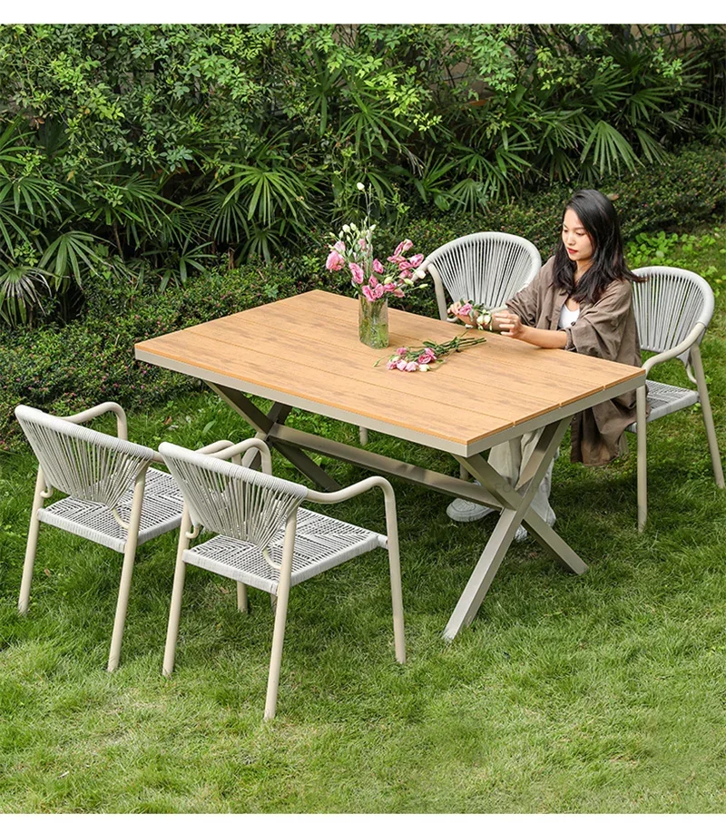 Nordic Outdoor Chairs Tables Hotel Garden Furniture Sets Designer Waterproof Sun Protection Outdoor Patio Furniture Outdoor Set