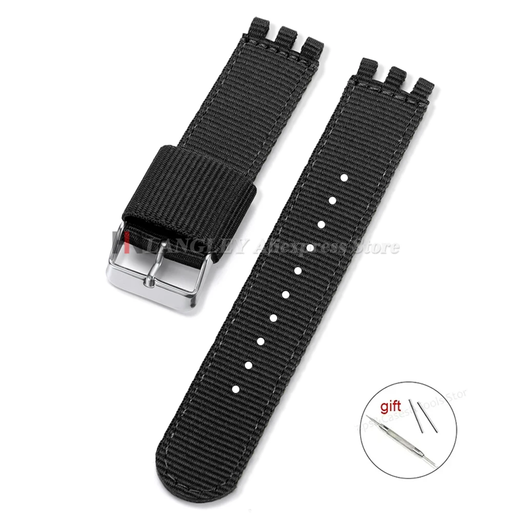 Green & Black Sport Nylon Watchband - Fabric Weave Wristband Replacement