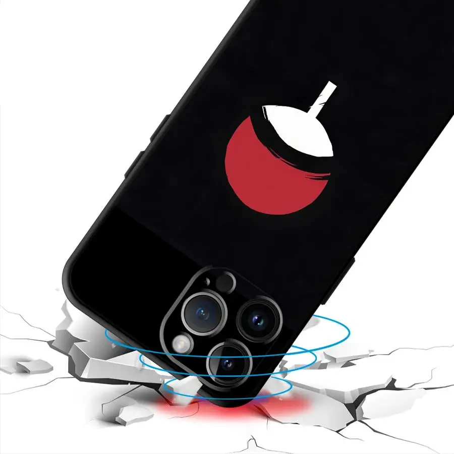 Elegant Black Anime Uchiha Logo Soft Phone Case