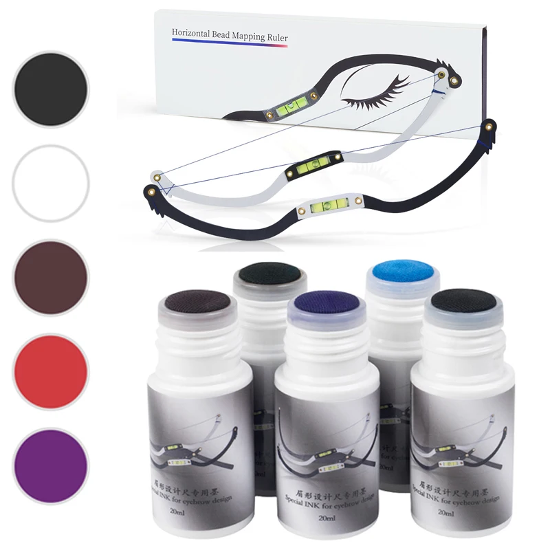 

1pcs Eyebrow Positioning Semi-Permannet Makeup Bow Arrow Line Ruler Tattoo Measuring Brow String Pre Inked Tattoo PMU Mapping