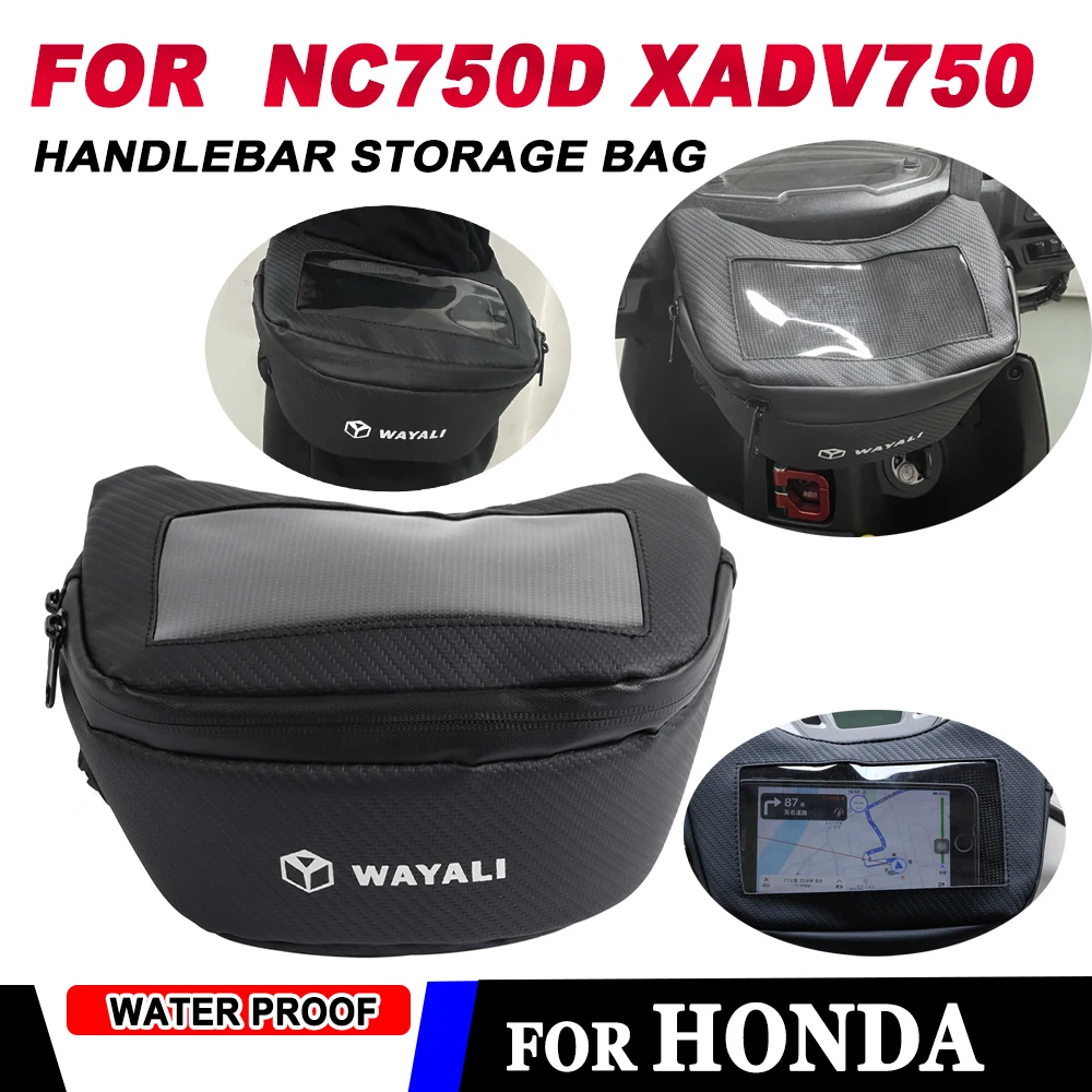 

For Honda NC750D XADV750 X-ADV 750 NC 750D Motorcycle Front Waterproof Mobile Phone Navigation Bag Leather Travel Pouch Storage