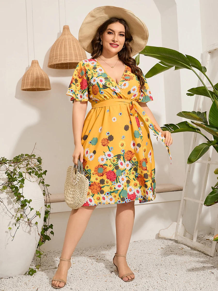 yellow dresses plus size