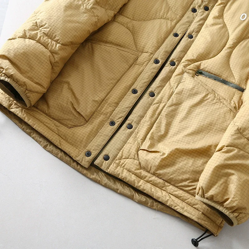 Weiße Entendaunen-Winterjacke für Paare, winddicht, wasserdicht, Sport, leicht, warm, Kragenlos, Outdoor, Trekking und Skifahren – Detail 18