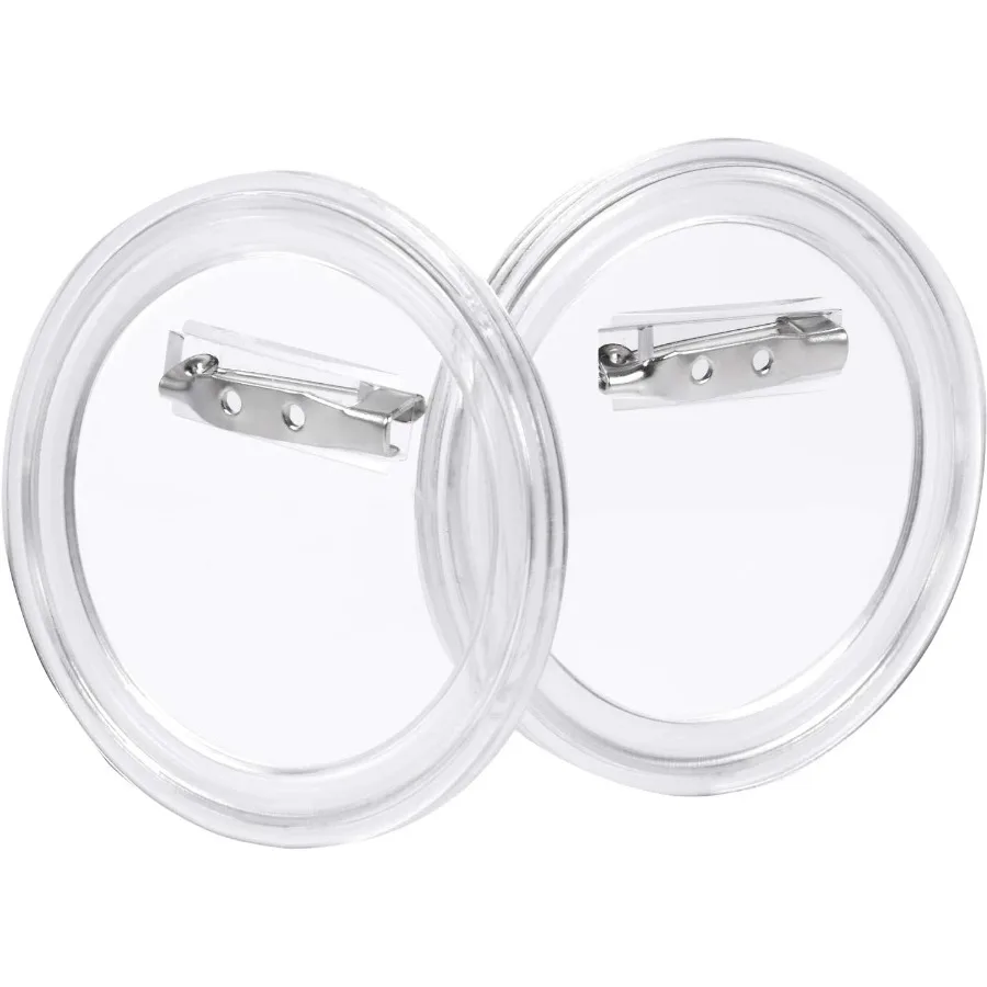 25 Sets Clear Acrylic Button Badge Kit