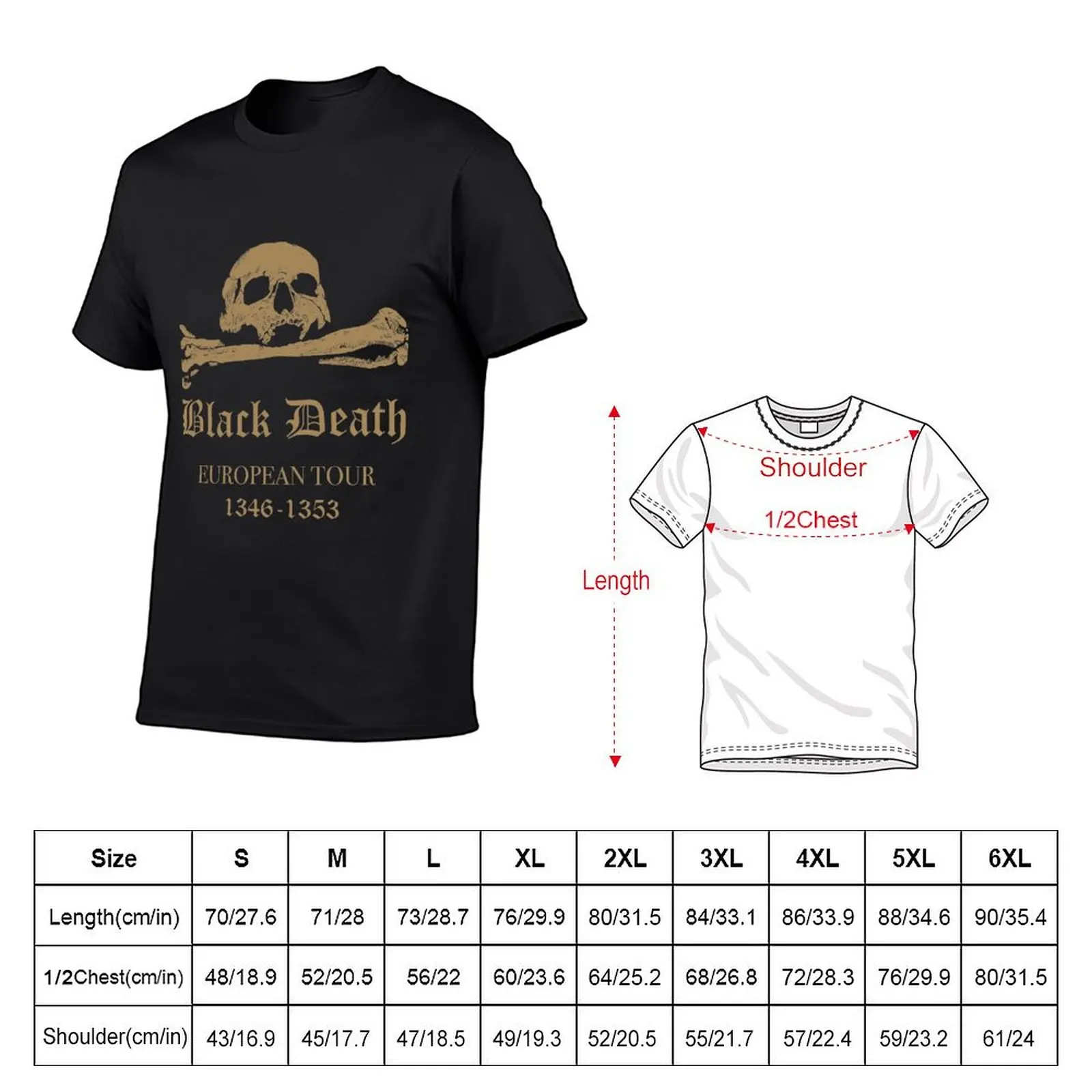 European Tour Custom Design Black T-Shirt - Men's Plus Size Slim Fit