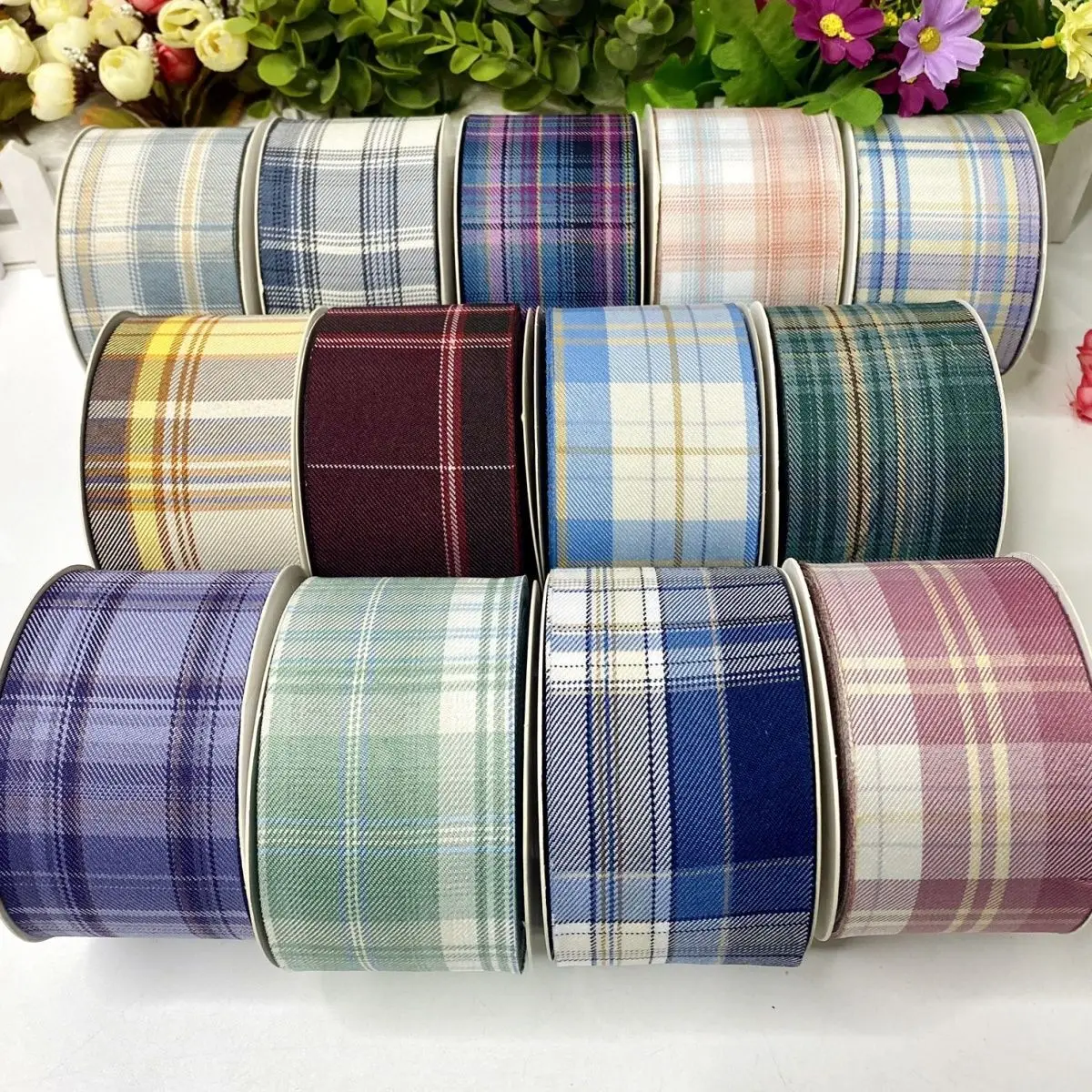 

25 Yards 60mm Grid Plaid Ribbon DIY Handmade Materials Headdress Hair Bows Clothing Materials For Home Decoration Crafts lattice