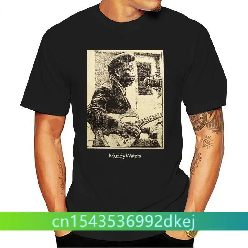 Muddy Waters Studio Maglietta Stile Vintage Blues Telecaster Guitar S-5Xlg Blk