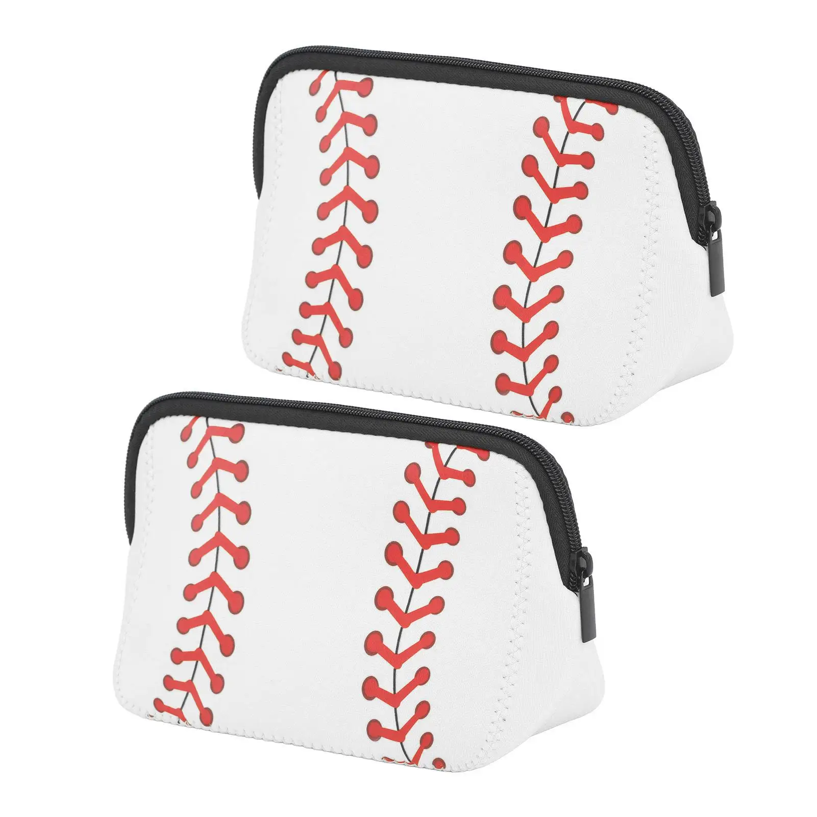 Waterproof Baseball Makeup Bag-Compact Neoprene Pouch with Zipper, Perfect for outdoor Use