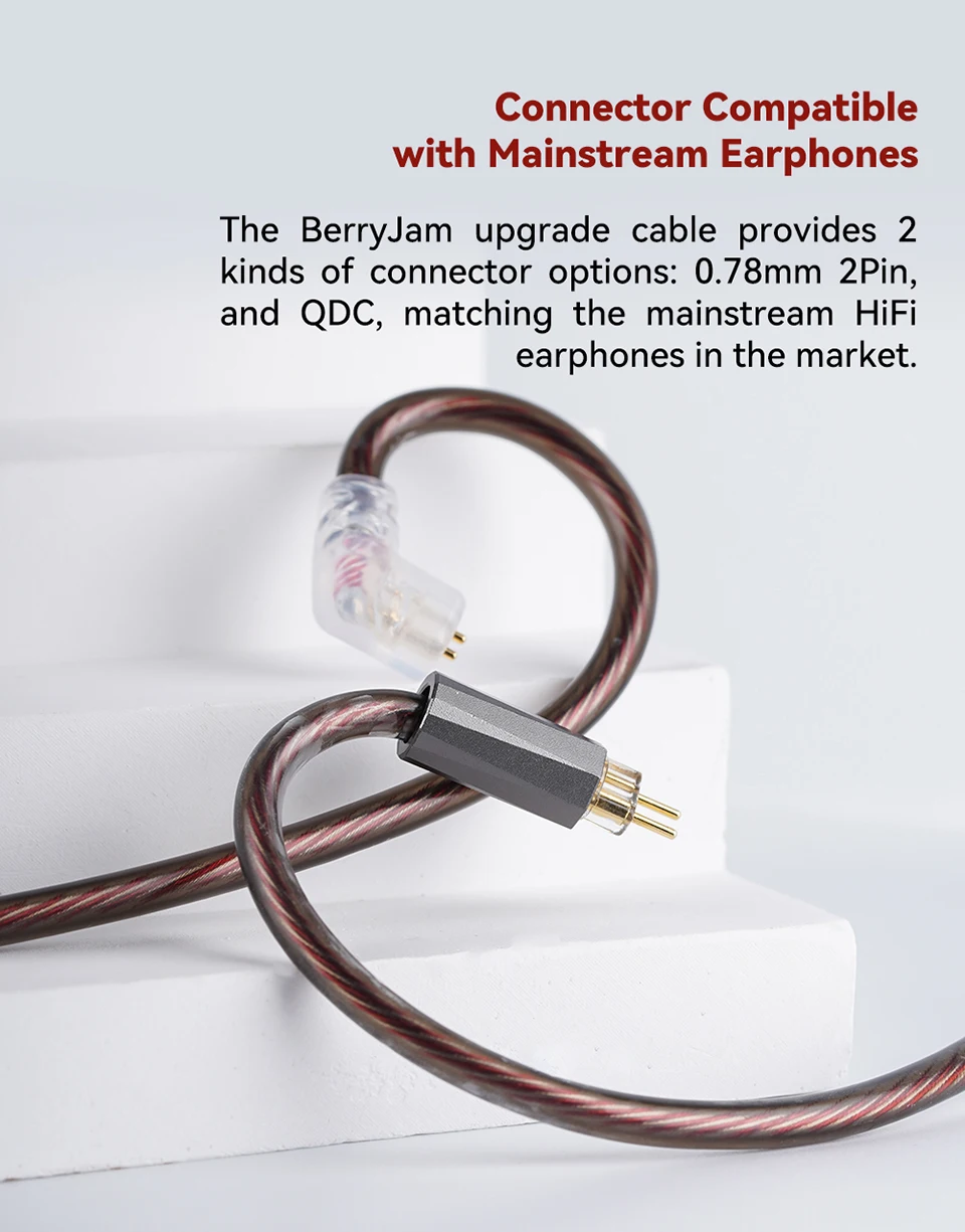 NICEHCK BerryJam IEM Kopfhörer-Upgrade-Kabel 7N Hochreiner Draht 2Pin/QDC für NX8 DUSK Zero kadenz Vivace GATE DaVinci Himalaya – Detail 7