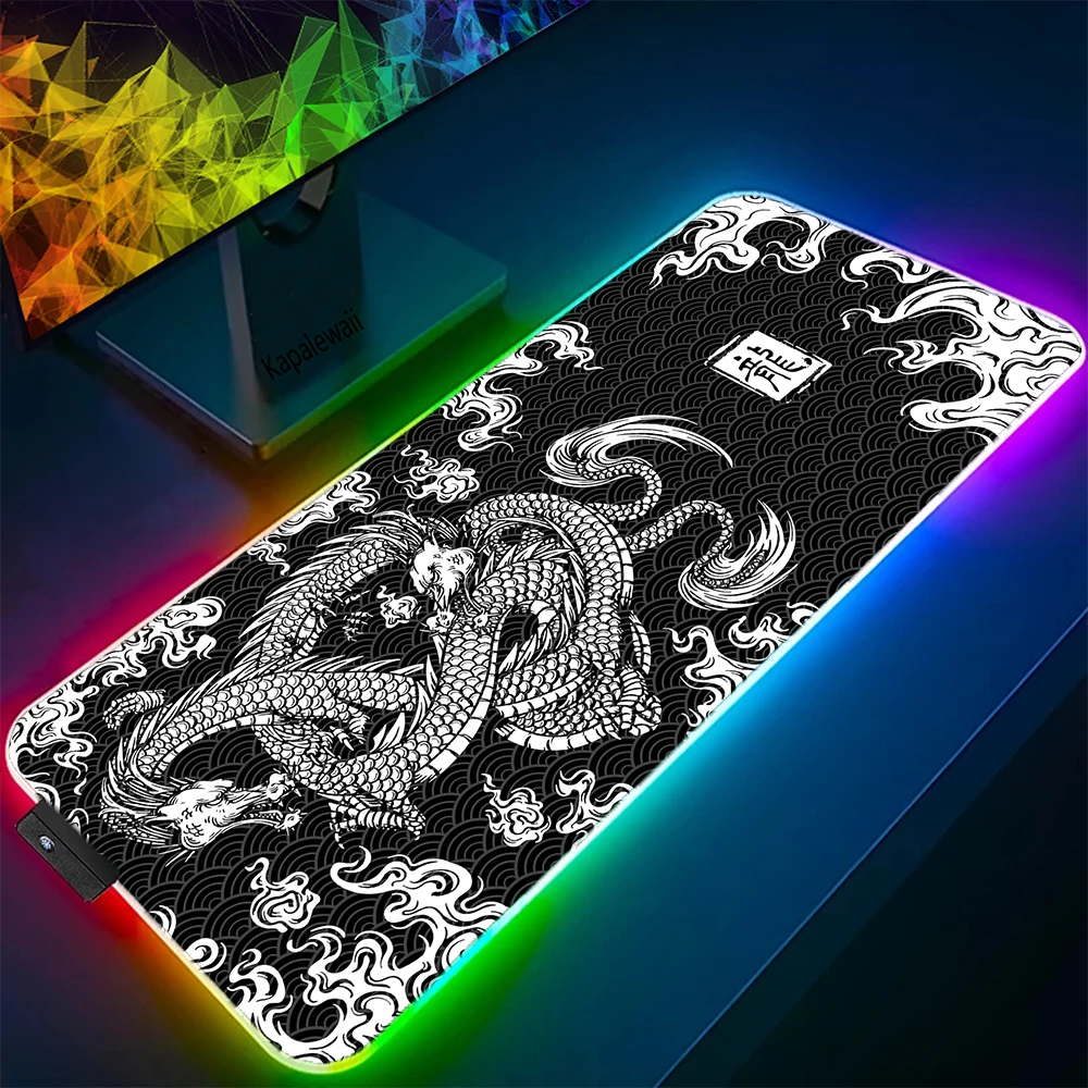 

RGB Dragon Gaming Mousepad LED Backlight Gamer Mousemat Mouse Mat Desk Pad XXL Desktop Mouse Pad Keyboard Mat Pc Tapis de Souris