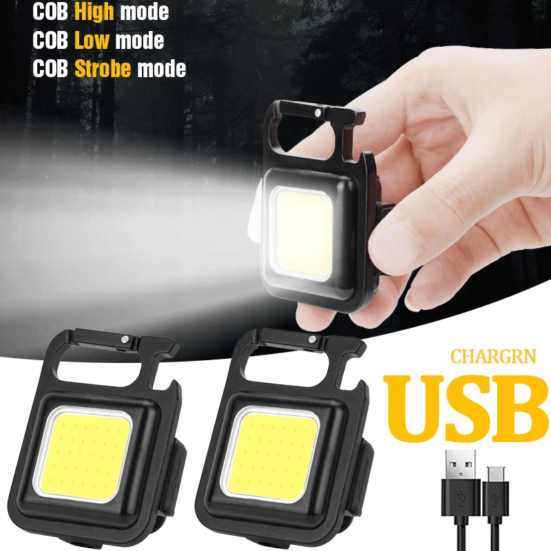 

Миниатюрный светодиодный фонарь, многофункциональный портативный Магнитный брелок с зарядкой от USB светильник крючком, для кемпинга и отдыха на открытом воздухе