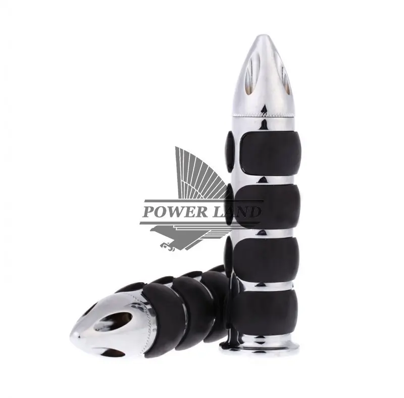Argento Nuovo Cuscino Universale Moto End Grip Ant-Slip Manopole Manubrio Acceleratore 1 "25Mm Per Harley Spike V-Rod Night