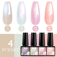 4Pcs/Set Gel Nail Polish Glitter Popular Colors In Autumn Black Semi Permanent Soak Off UV LED Nail Art Varnish Supplies 2