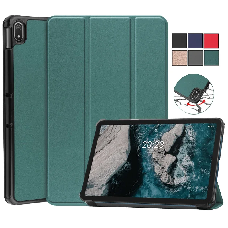 Case PU Leather Tri-Folding Stand Magnetic Flip Cover Funda Nokia T20 T10 Tablet Kids For Nokia T20 T 20 T10 T 10 tablet case