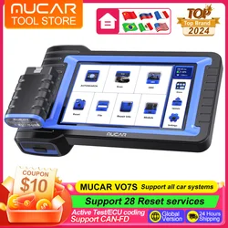 MUCAR VO7S CANFD OBD2 Scanner Active Test/ECU Coding Diagnostic Tools Full Systems 28 Resets Scanner Tools Car OBD2 Reader 2023