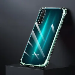 Luxurious Transparent Silicone Anti-Knock Phone Case with Soft Airbag Edges for Honor 20S Russia (Clear)