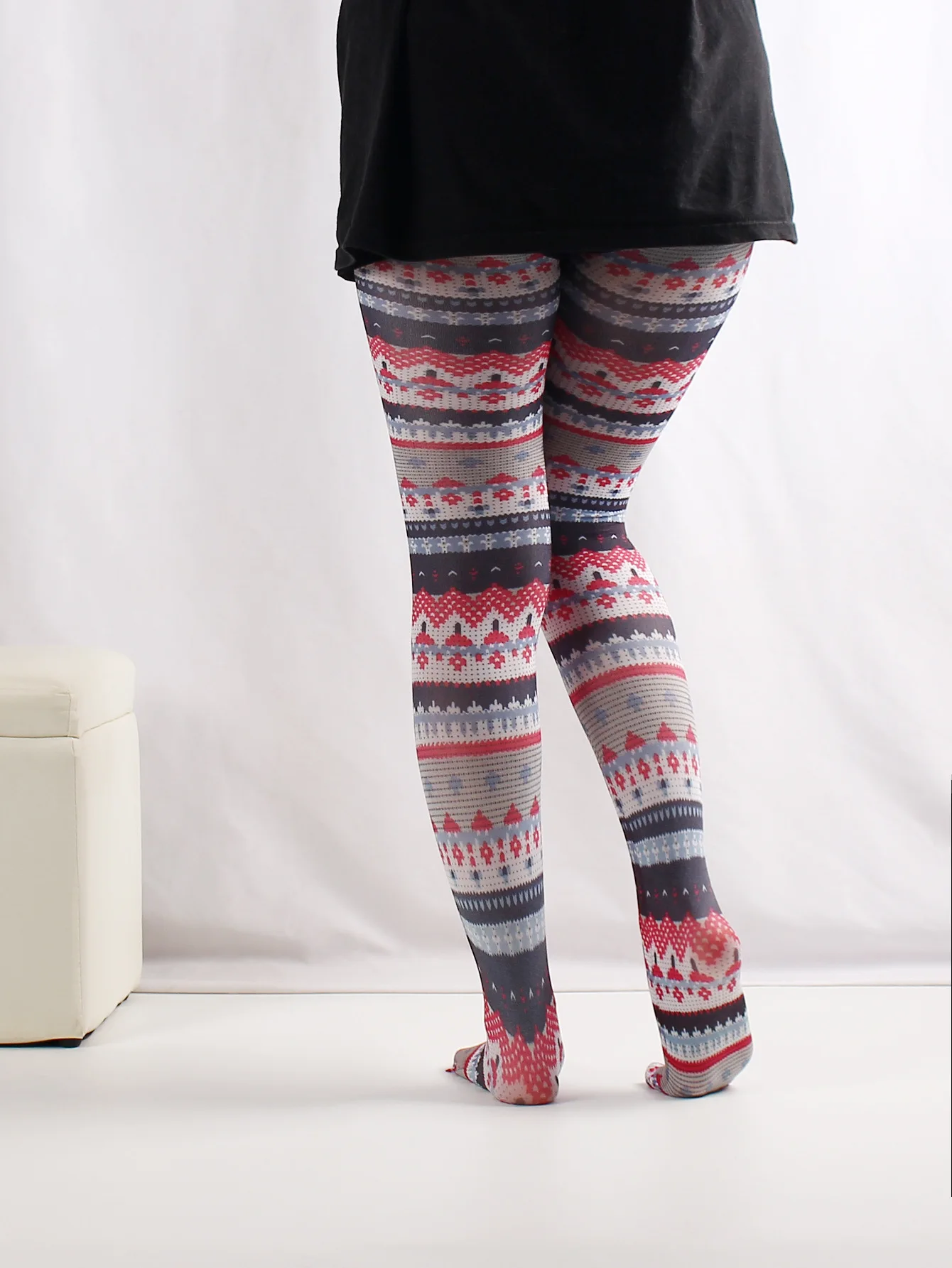 Muster gedruckt Retro Strumpfhosen für Frauen 17 Stil Muster Strumpfhosen weiblichen Frühling neue Stern Gitter lange Socken Farbe Strumpfhosen – Detail 28