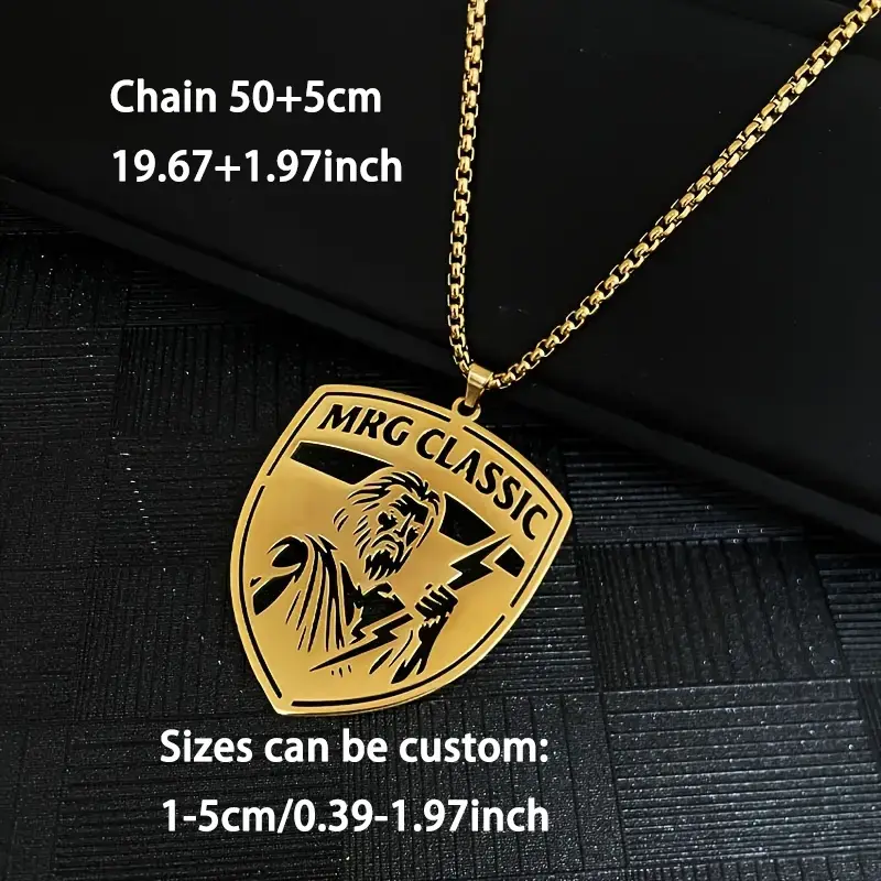Men Custom Logo Pendant Necklace Hiphop Punk Stainless Steel Thick Chain Nameplate Personalized Jewelry Her Birthday Gift - Image 2