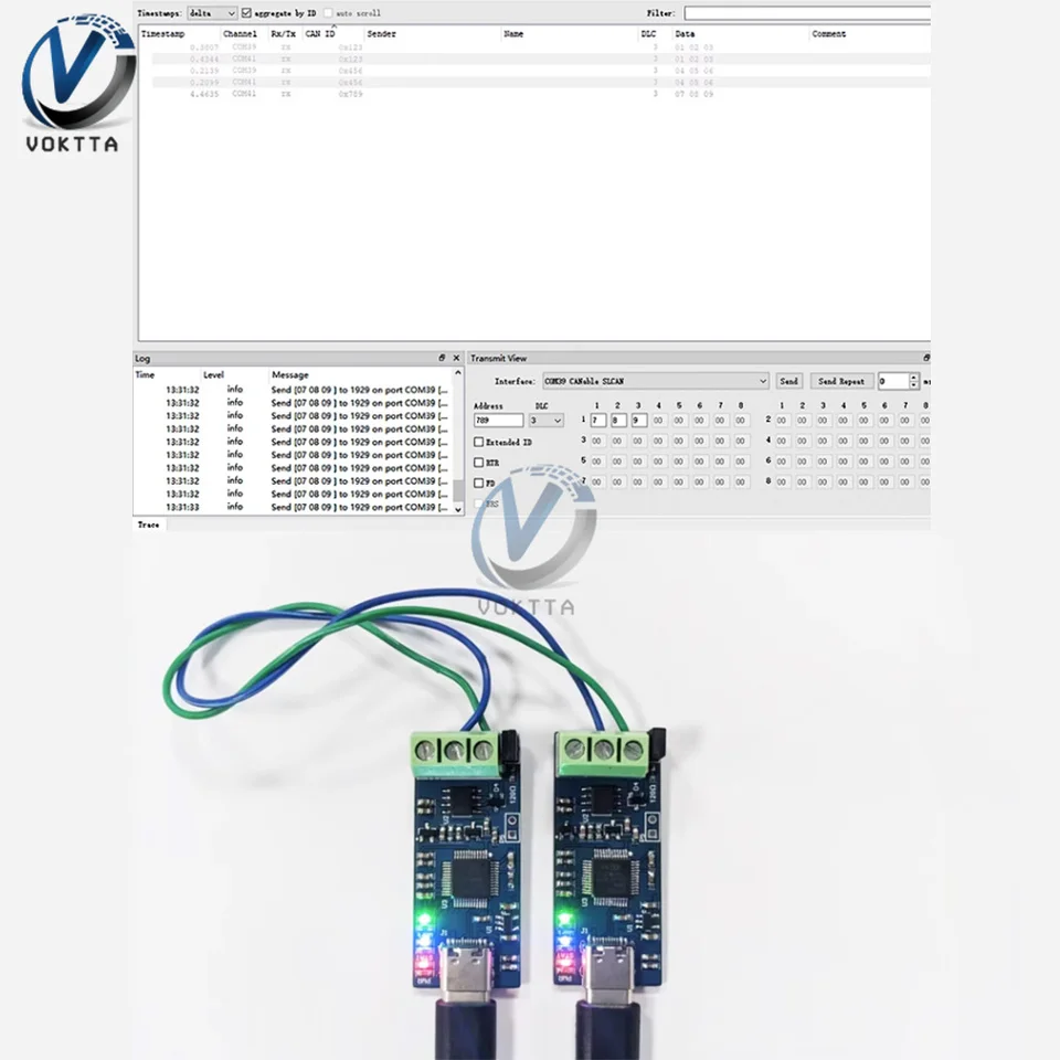 Goufride Modulo USB-CAN di Tipo C Analizzatore Bus CAN da 5 V Modulo Convertitore da USB A CAN CANABLE V2.0 CAN-FD Analizzatore Bus CAN