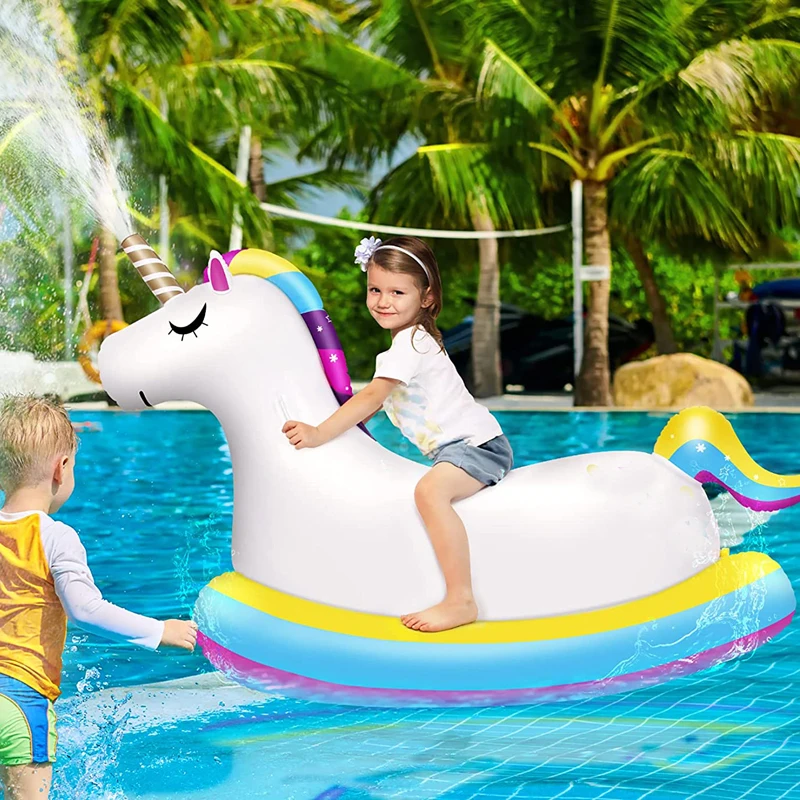 Fun Floats Giant Inflatable Unicorn Sprinkler Unicorn Water Toys for Summer Yard and Outdoor Play Kids and Adults Summer Party Favorite 