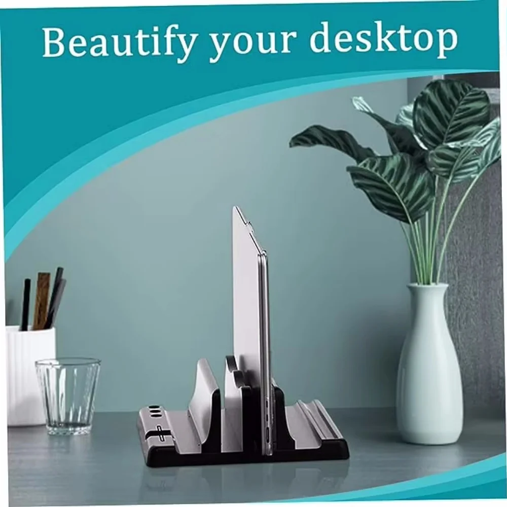 Space-Saving Adjustable Vertical Laptop Stand