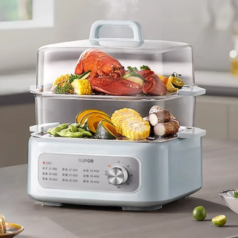 three-layer Electric steamer Household steamer Cooking and stewing integrated breakfast machine Multifunctional steam cage New