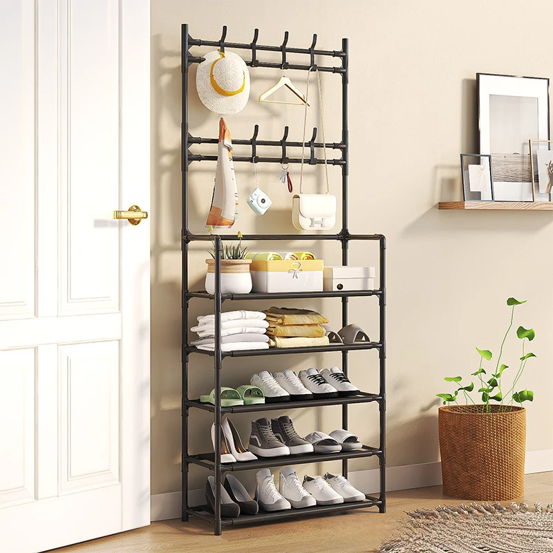 Furniture for the Living Room Hanger Stand Galvanized Metal Shelving Clothes Racks Shoerack Movable Shelf