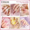 ROSALIND Gel Nail Polish 6PCS Set UV Gel Semi Permanent Varnishes Base Top Coat Macaron Effect Nail Art Design Salon/DIY Gift 3