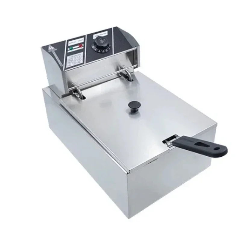 6L/81 Electric Fryer Single Cylinder Single Sieve Deep Fryer Chips Fry Fryer Snack Machine Street Vendor Stall 2