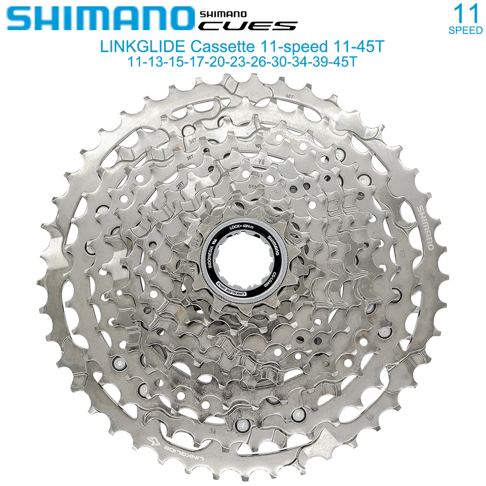 Shimano Cues 11 Velocità Cassetta Pignone Per Mtb Bike Cs-Lg400-11 11-45T/50T Ruota Libera Linkglide Volano Parti Di Biciclette Originali