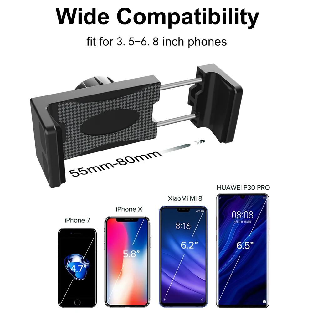 Car Phone Holder 360° Rotatable Dashboard Strong Suction Cup Dual-Chuck Phone Holder Universal Car Mobile Phone Mount for iPhone