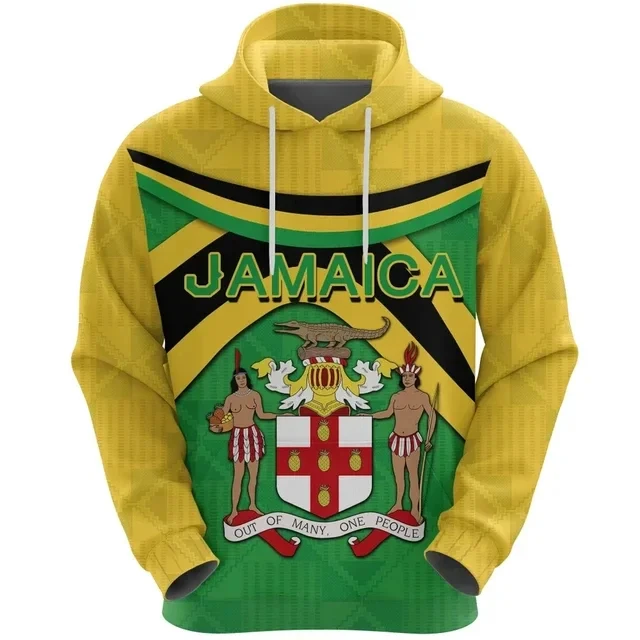 

2024 New Men's Jamaica India Print 3D Printed Hoodie Funny Flag Hoodie Fashion Hooded Long Sleeve Zipper Unisex Pullover