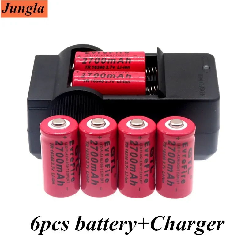 

2700mah 3.7V Li-Ion 16340 Rechargeable Battery CR123A Battery Für LED Taschenlampe Reise Wand Ladegerät Für 16340 CR123A Battery