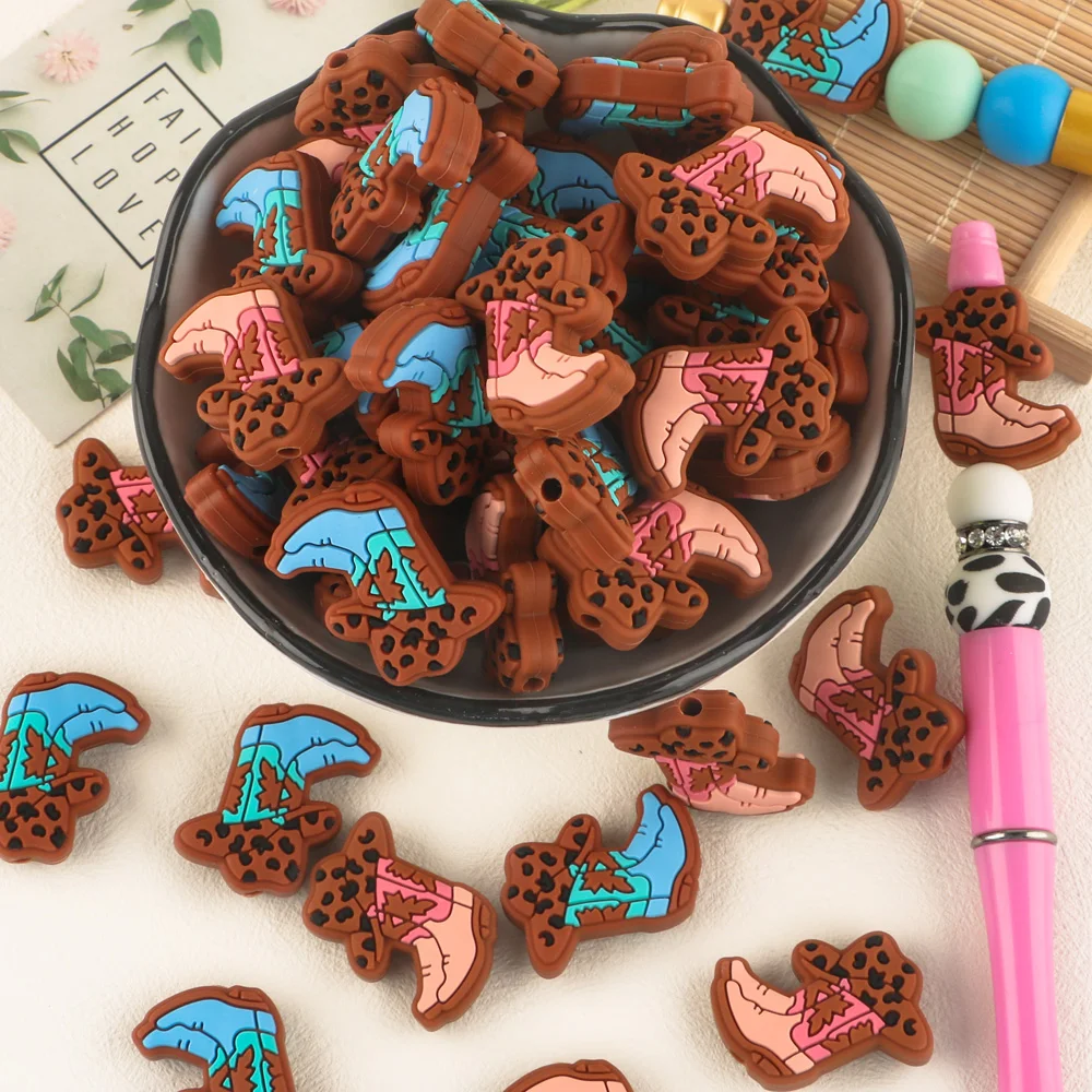 Sunrony 50-200Pcs New Cartoon Boys Girls Boots Ghost Silicone Beads For Jewelry Making DIY Necklace Jewelry Accessories